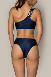 Pole dancing sporty navy blue top RIOT Polewear